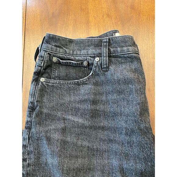 Madewell Jeans Wide Leg Crop Black Cotton Size 31 - Picture 3 of 10